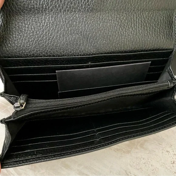 GUCCI GG Interlocking Long Wallet-Crossbody Bag Black - Picture 14 of 15